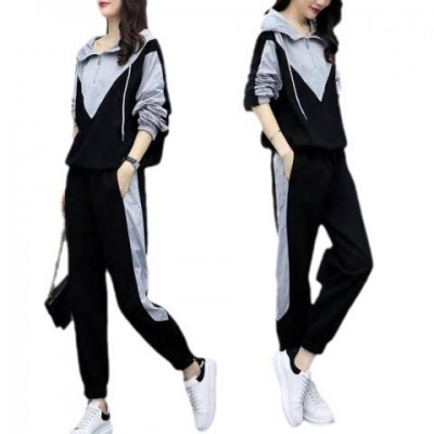 春季运动套装女时尚2023新款大码宽松学生气质洋气春秋休闲两件套图5