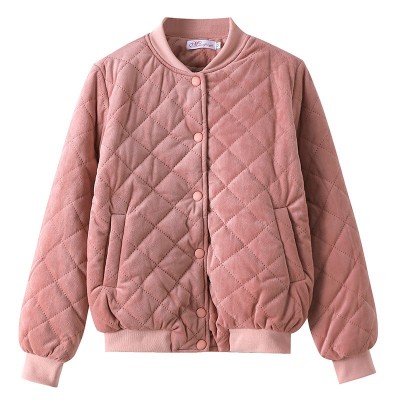 棉衣女2025秋冬季新款时尚金丝绒短款轻薄保暖外套小个子夹棉棉服图5