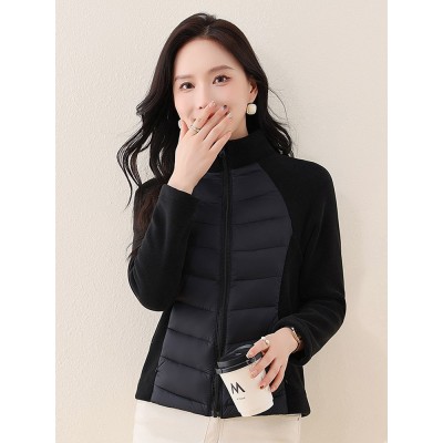 lulu家同款立领轻薄羽绒棉服女2025新款拼接内胆短款运动跑步外套图4