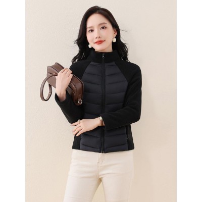 lulu家同款立领轻薄羽绒棉服女2025新款拼接内胆短款运动跑步外套图5