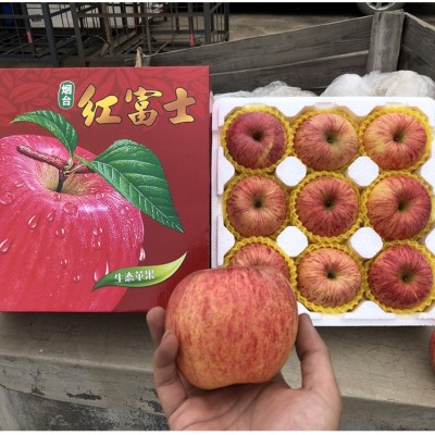 正宗烟台红富士苹果条纹片红3斤5斤9斤包邮栖霞烟台红富士礼盒图2