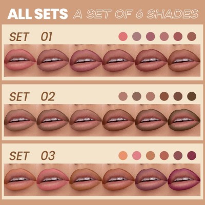 亚马逊Pudaier唇线笔套装6支装18色防水唇线口红笔彩妆批发图5