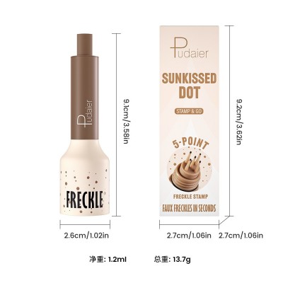 亚马逊跨境彩妆Pudaier自然仿真印章雀斑笔4色防水点痣点斑笔批发图5