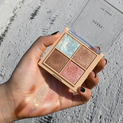 彩妆HDKD迷你四色眼影盘 大地色亮片闪粉学生ins平价眼影小盘6011图3
