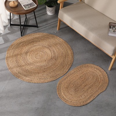 水芦苇草编圆形地毯蒲草编织客厅地垫入户门服装店铺地草垫子图3