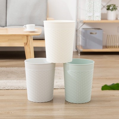 家用塑料仿藤编pp垃圾桶纸篓厕所客厅室内居家卫生桶图3