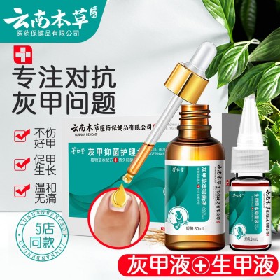 云南本草灰指甲液生长液生甲抑菌液亮甲灰甲液脚趾增厚软甲脱甲膏图5