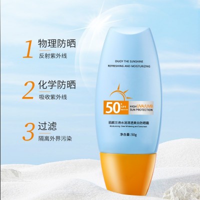 爆款夏季高倍防晒霜SPF50+防水防汗防紫外线清爽不油腻防厂家代发图4