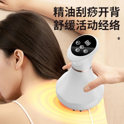 电动经络刷放松揉腹肚子瘦疏通肩颈震动红光热敷按摩仪刮痧拔罐图3