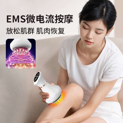 电动经络刷放松揉腹肚子瘦疏通肩颈震动红光热敷按摩仪刮痧拔罐图2