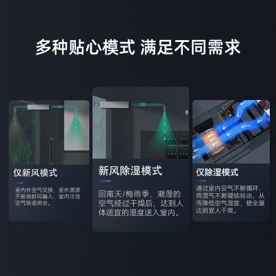德业新风除湿一体机DY-CXP45 地下室别墅单向流净化抽湿机485集控图2