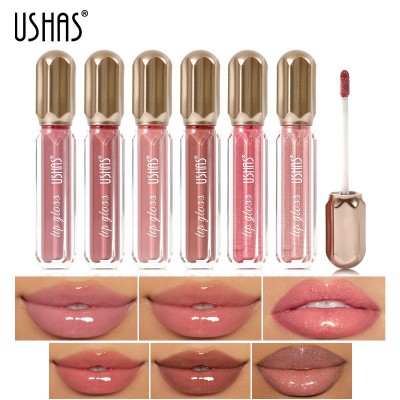 USHAS爆款跨境热卖批发液体口红化珠光唇彩防水唇膏lip gloss