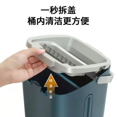拖把懒人旋转干湿两用拖地墩地可替换拖布桶轻巧收纳旋转拖把 1套