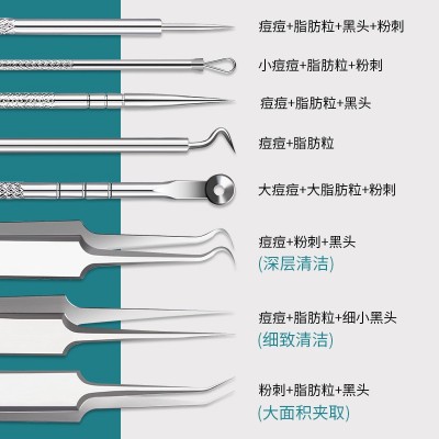 协睿GECOMO细胞夹粉刺针去黑头刮闭口挑挤痘针工具套装美容院专用