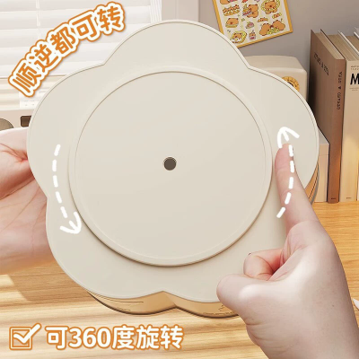 卡皮巴拉多功能旋转笔筒大容量桌面加厚收纳盒学生笔筒创意送贴纸