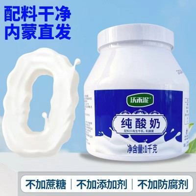 内蒙古纯酸奶整箱批发0添加剂原味浓稠蒙古酸奶大桶装厚酸奶批发