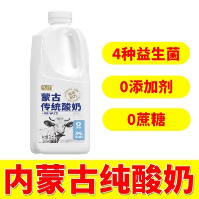 内蒙古0添加剂0蔗糖发酵纯酸奶批发桶装原味浓稠可做干噎希腊酸奶