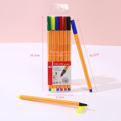 厂家生产fine line pen学生美术绘画勾线笔彩色描边笔签字笔批发