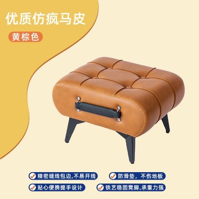 换鞋凳皮革客厅现代简约矮凳玄关凳美式轻奢凳子出口品质专利产品